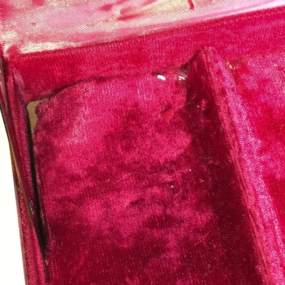 Vintage Red Velvet Jewelry Box